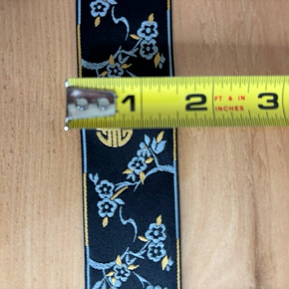 Vintage Sewing Trim Asian Cherry Blossom Print 5 yds - Picture 3 of 9